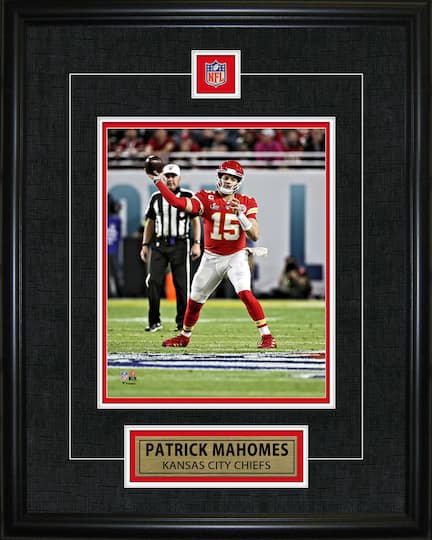 Patrick Mahomes Framed Pin & Plate Chiefs SBLIV 16" x 20"